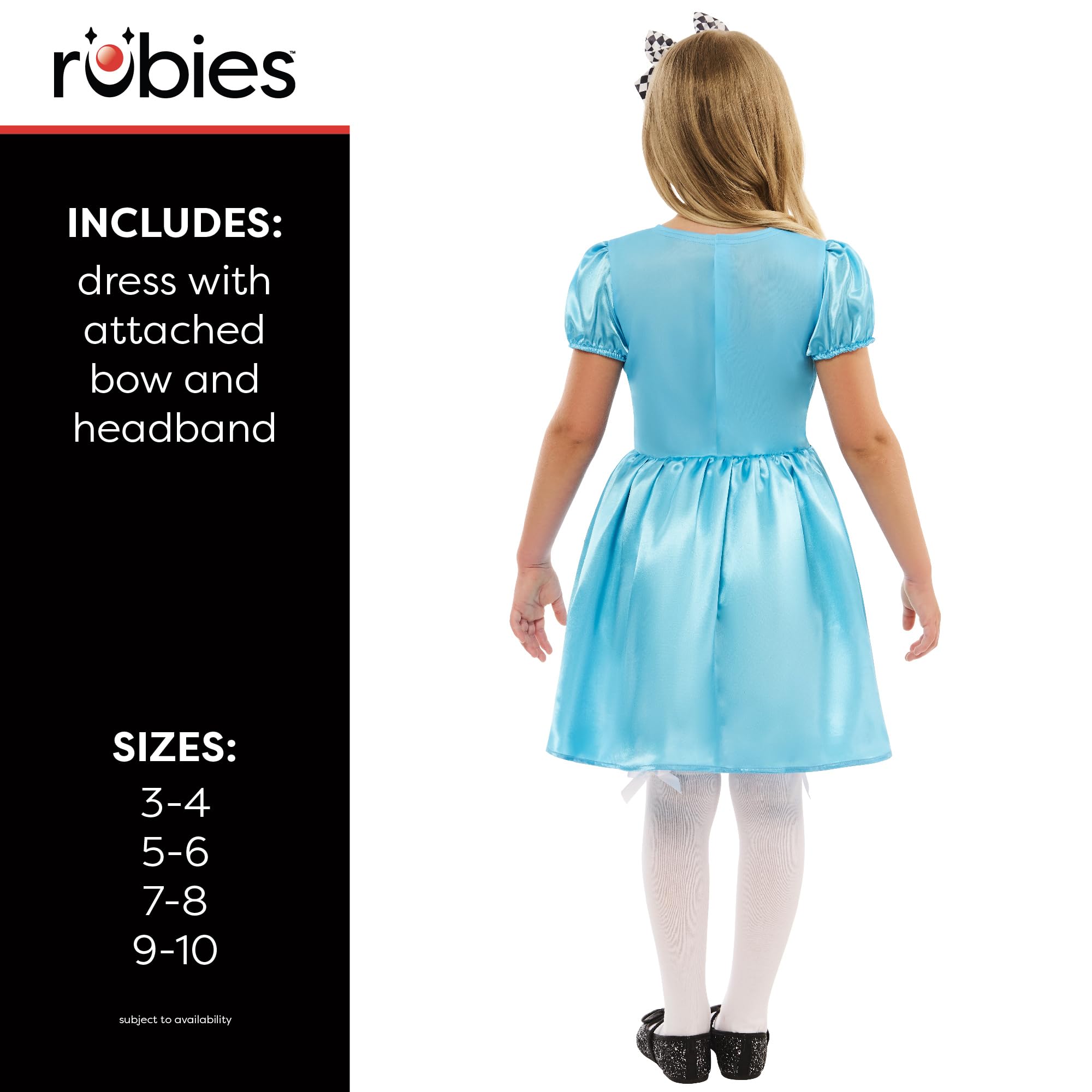 Rubies Official Alice Costume, Childrens Fancy Dress, Size Age 5-6 Halloween, Multicolour - Image 4