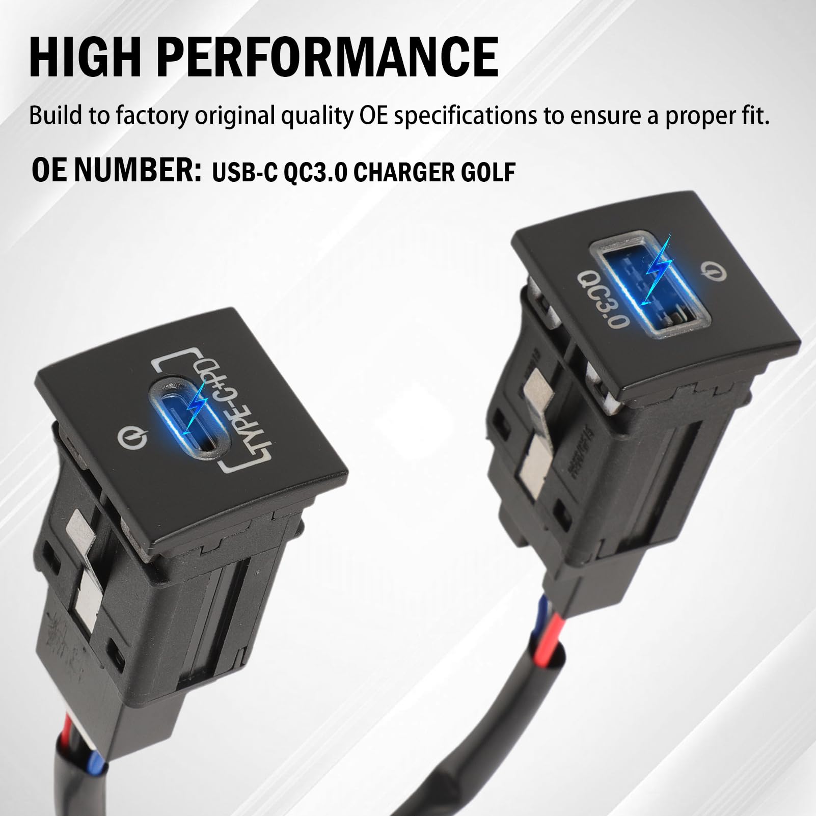 Dual USB Adapter Ladesteckdose Schnellladegerät für Golf GTI R-Line MK5 MK6 J-t-a MK4 S-c-o EOS Kabellänge 92 cm