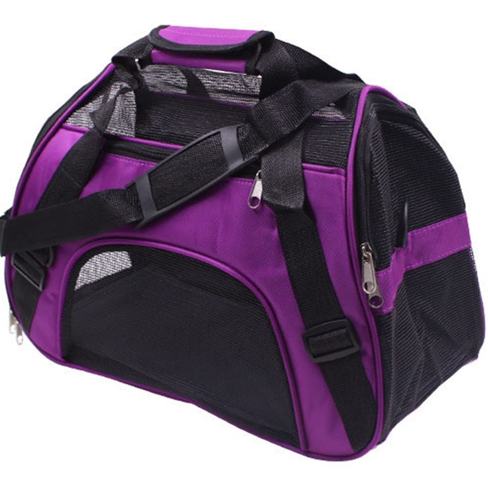 AttreX Cat Backpack Portable Breathable Dog Cat Carrier Bag Pet Puppy Travel Backpack Cat Dog Carrier Soft-Sided Outgoing Pet Foldable Handbag Bag (Color : Purple)