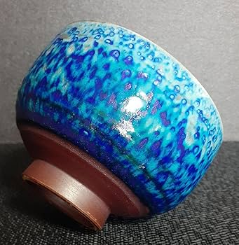 中国古美術・宋建窯風・包口藍釉窯変天目茶碗・抹茶碗・茶道具・茶器・陶芸品・骨董 中国古美術・宋建窯風・包口藍釉窯変天目茶碗・抹茶