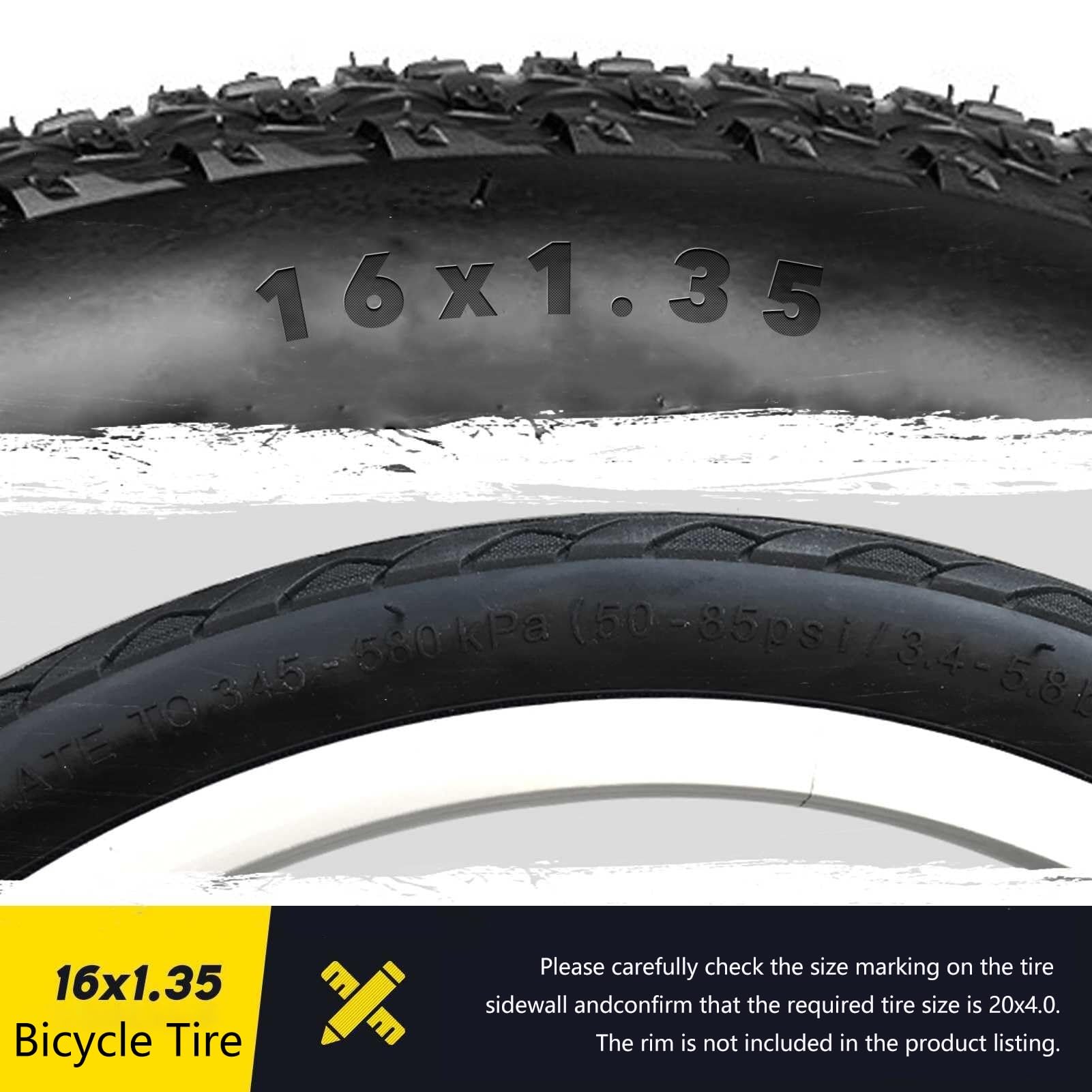 2PCS 16x1.35 60 TPI Opona Zabezpieczona Przed Przebiciem, 50-85 PSI, Koło Stalowe, Wysoka Gęstość Tkanki dla Rowerów Miejskich i Górskich