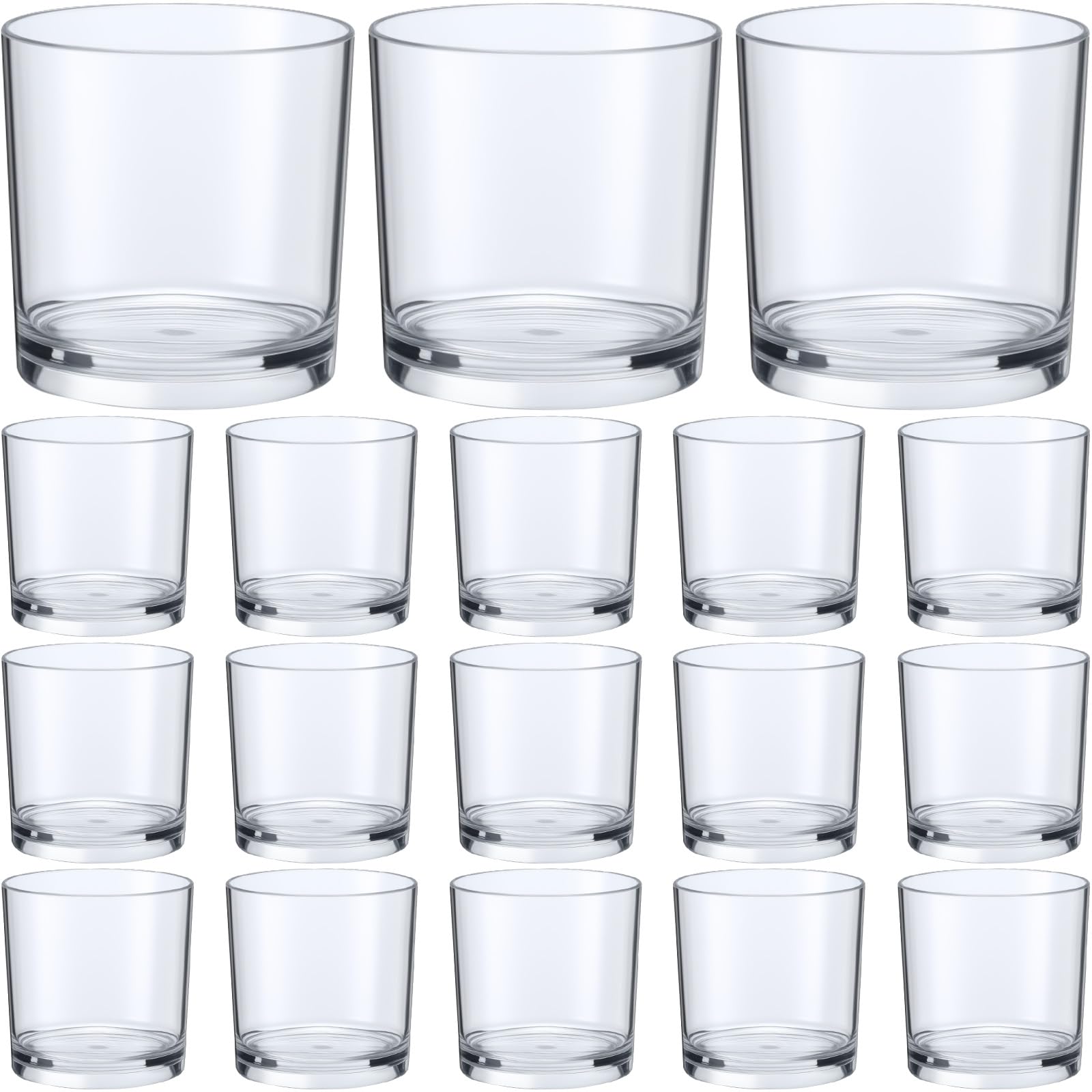 Photo 1 of Gerrii 18 Pcs Clear Plastic Cups Drinking Tumblers Cups Reusable Unbreakable Juice Acrylic Glasses Dishwasher Safe Plastic Glasses for Adults Picnic Party Kitchen (12 oz,Classic)