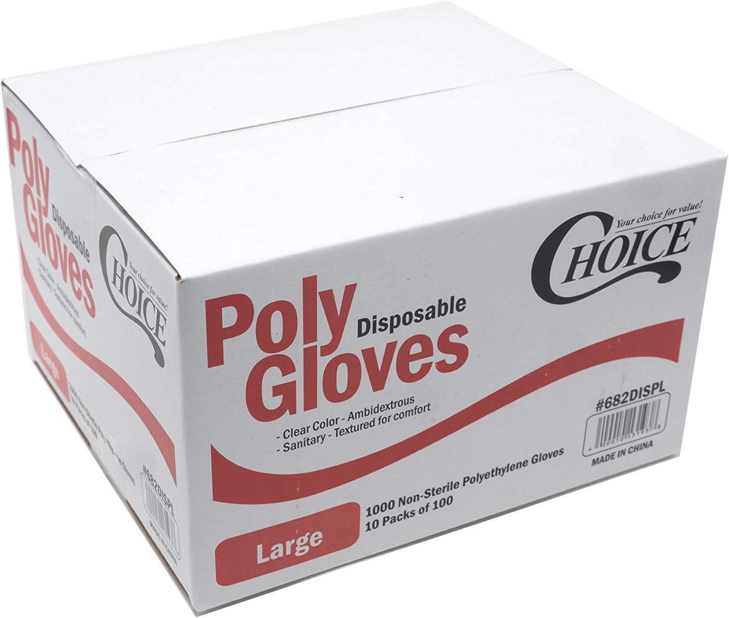 Choice Poly Disposable PE Gloves - Large - Pack of 1000 - - 