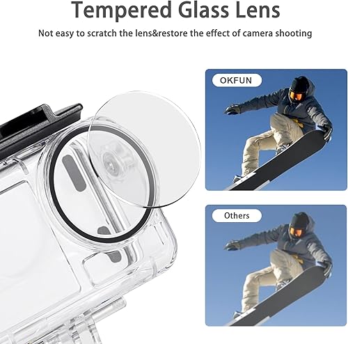 Miniatura 4 de OKFUN Carcasa impermeable de 164.0 ft164 pies compatible con DJI Osmo Action 5 Pro Action4 Action3 protección de buceo cubierta protectora con
