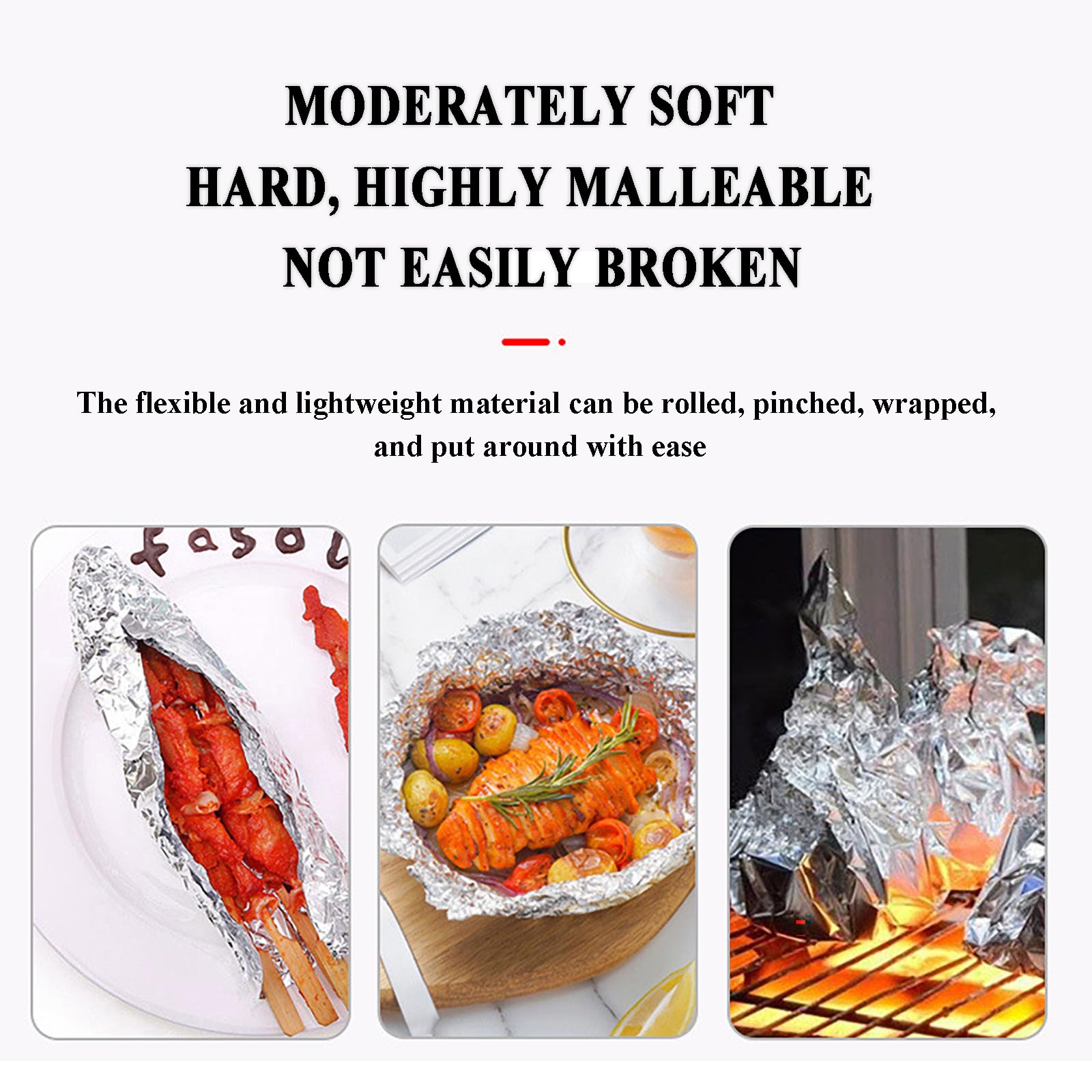 600 Hojas de Papel Aluminio Extra Resistente Precortadas para Mariscos – Mini Conchas para Ostiones y Vieiras – Ideales para Barbacoa, Horneado y Catering(Size:35CM*35CM*20μm)