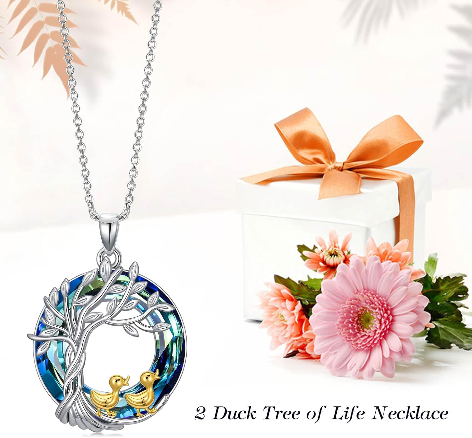 TOUPOP Tree of Life Chicken/Duck/Goose Necklace 925 Sterling Silver Crystal Jewelry Gifts for Women - Image 3