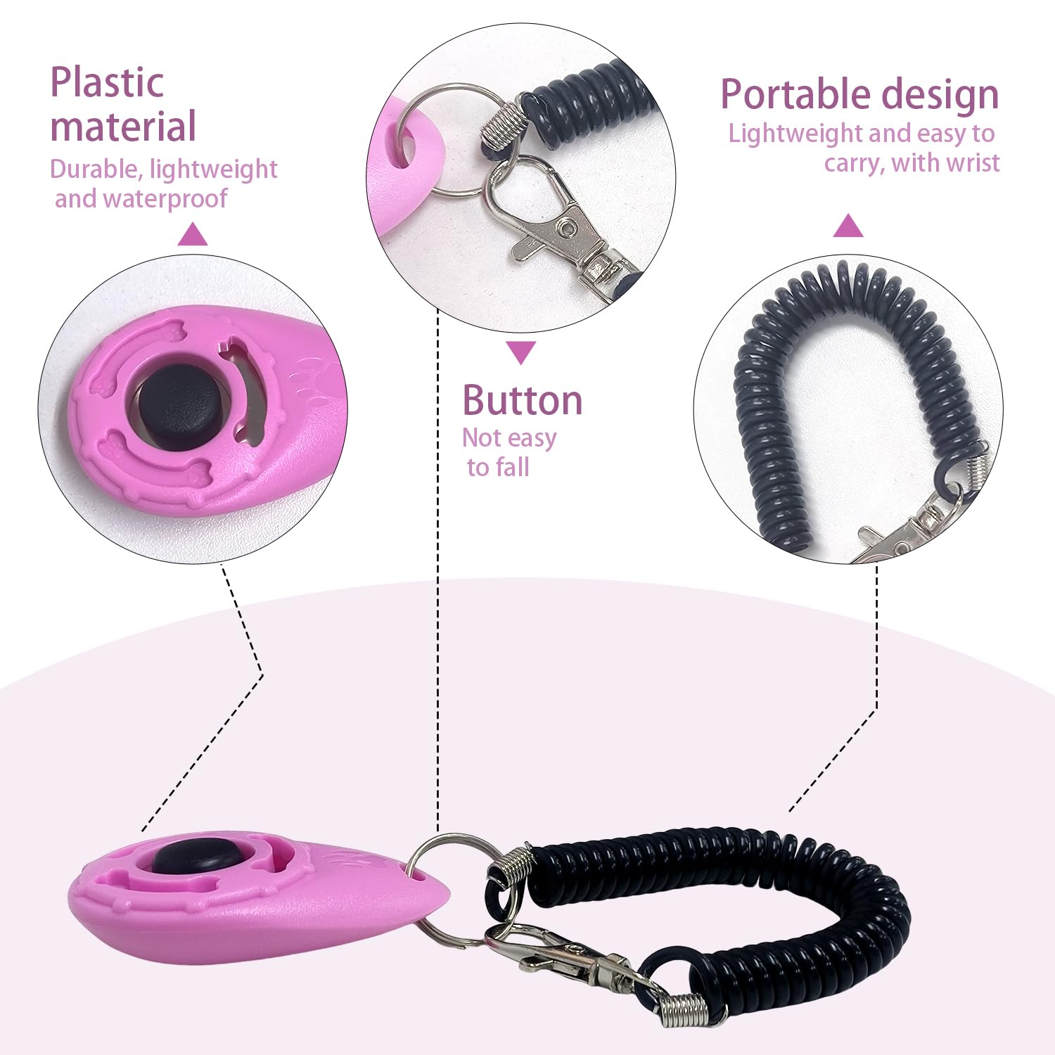 6 Allenatore per Animali Domestici, Strumenti per Gli Aiuti per Addestramento per Cani, Clicker di Addestramento per Cani, Forniture per Animali Domestici (Multicolori).