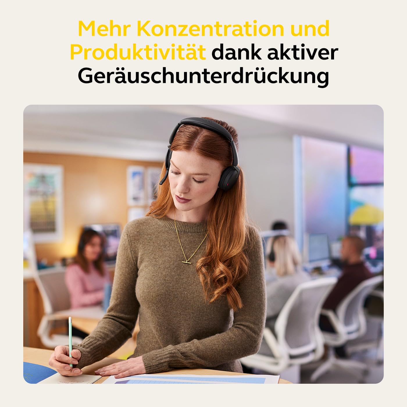 Jabra Evolve2 65 Flex - Stereo-Bluetooth-Headset mit Wireless-Charging-Pad, geräuschunterdrückender Jabra ClearVoice Technologie und hybrider ANC - für MS Teams zertifiziert - Schwarz