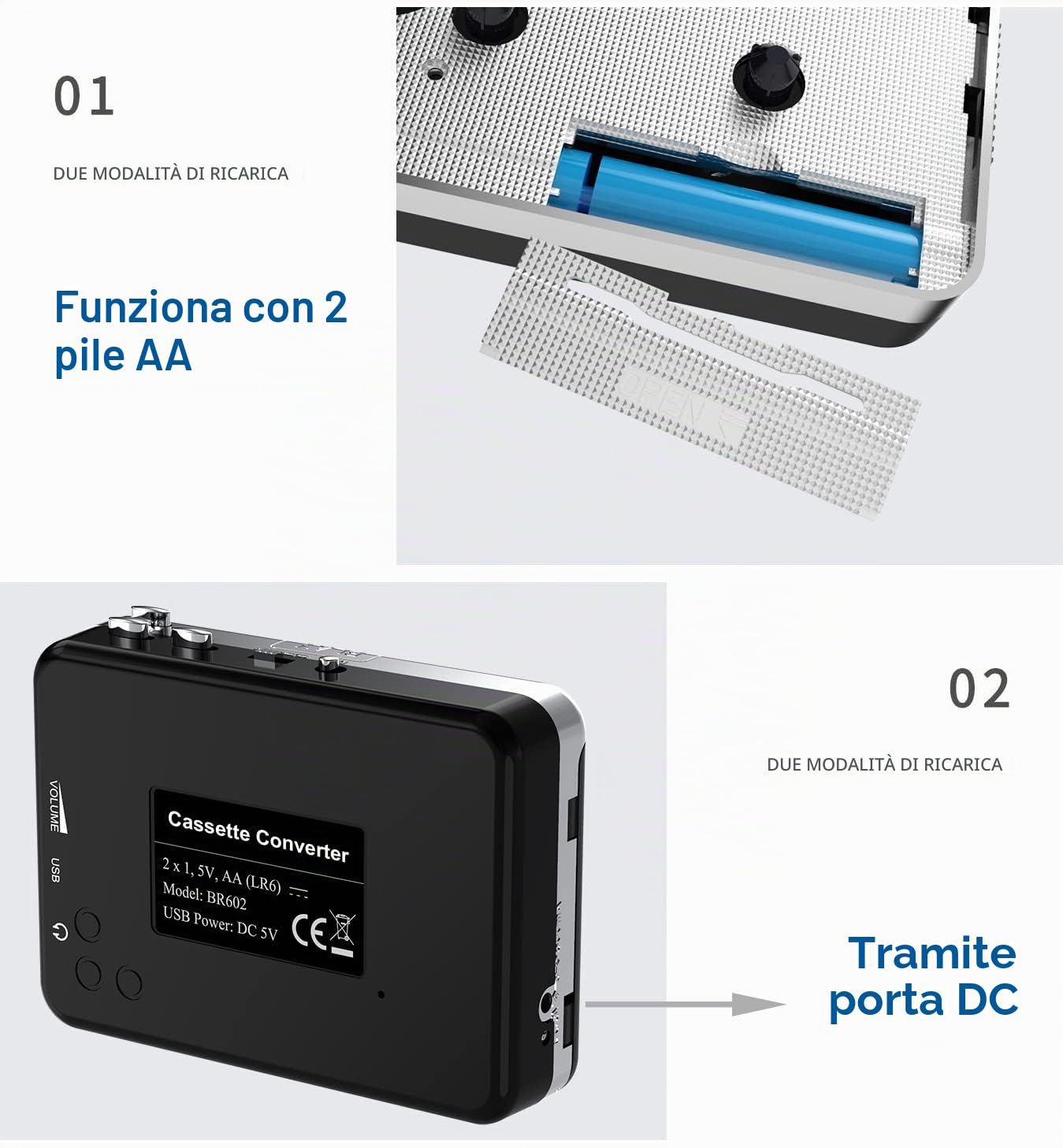 DigitNow Przenośny Odtwarzacz Kaset Magnetofonowych Konwerter Kasety na MP3 USB