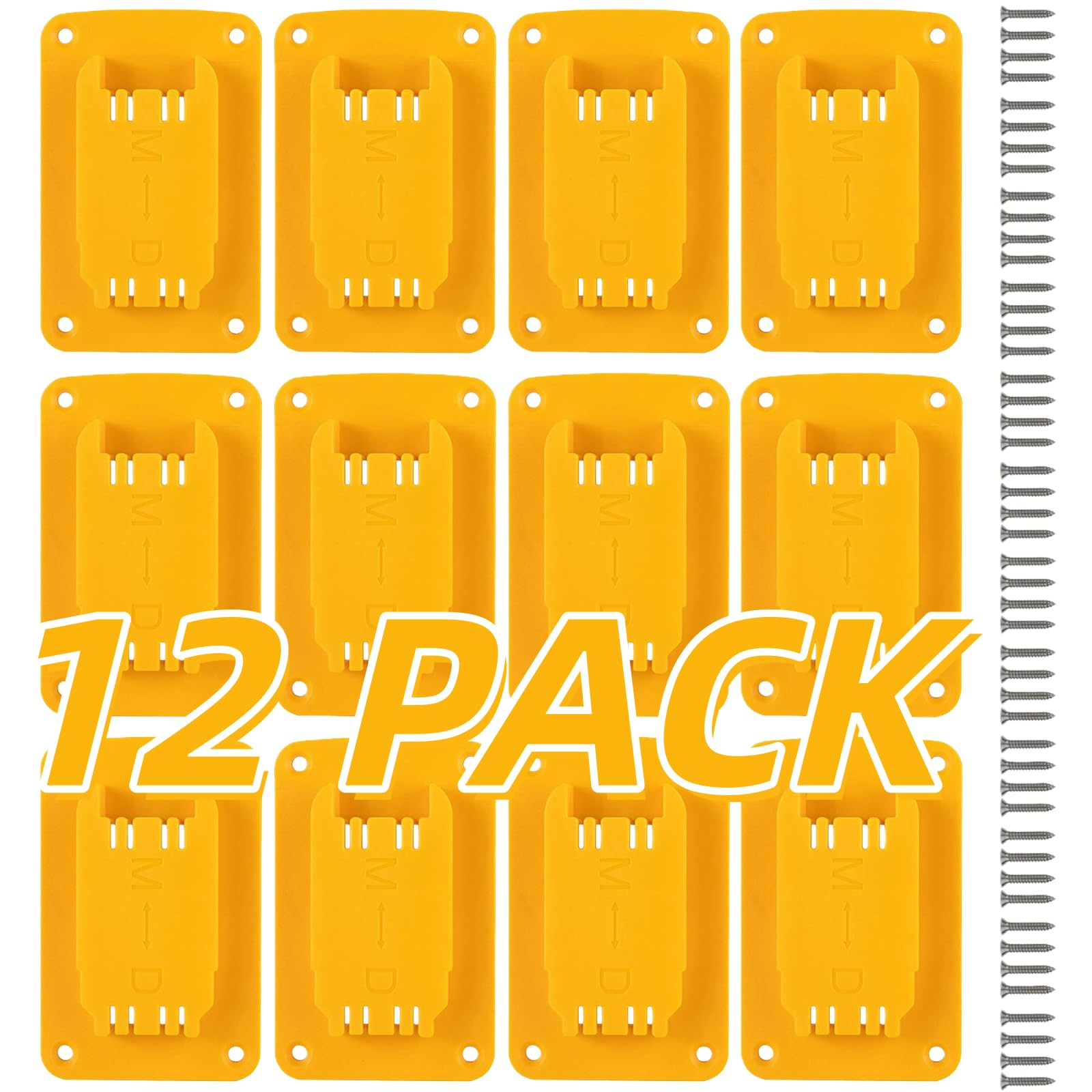 12 Packs Electric Tool Mount Holder Compatible with Dewalt 20V,12V Drill,Power Drill Tools Wall Mount Hanger with Screws,Compatible for Dewalt Tools Holder,Battery Holder,Fit for Red 18v Tool Holder — image 1