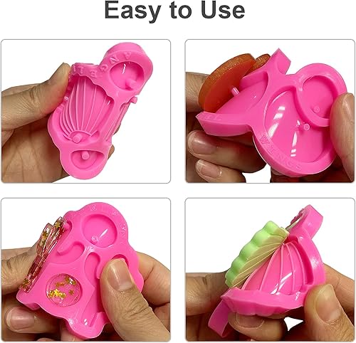 Miniatura 3 de Kit de 83 moldes de resina para aretes, diseño de concha marinacactusbohemia, forma colgante, molde de silicona, molde de silicona epoxi con tuerca