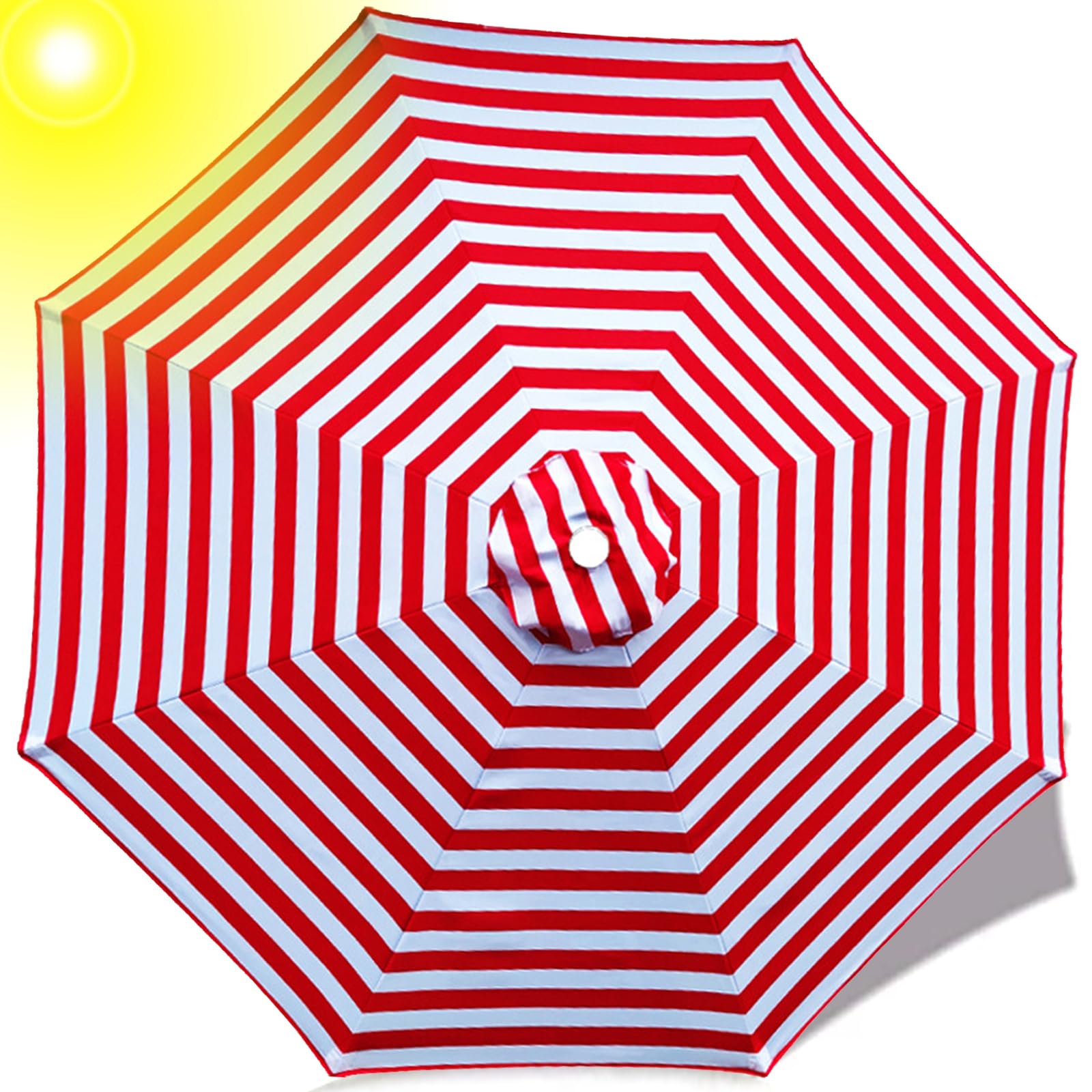 NNSMUN Replacement Parasol Canopy 2M 2.7M 3M + 6 Arms/8 Arms Parasol Fabric Cover, Patio Umbrella Cloth Cover For Garden Umbrella Waterproof (Y,8 Ribs-2.3m(7.5ft))