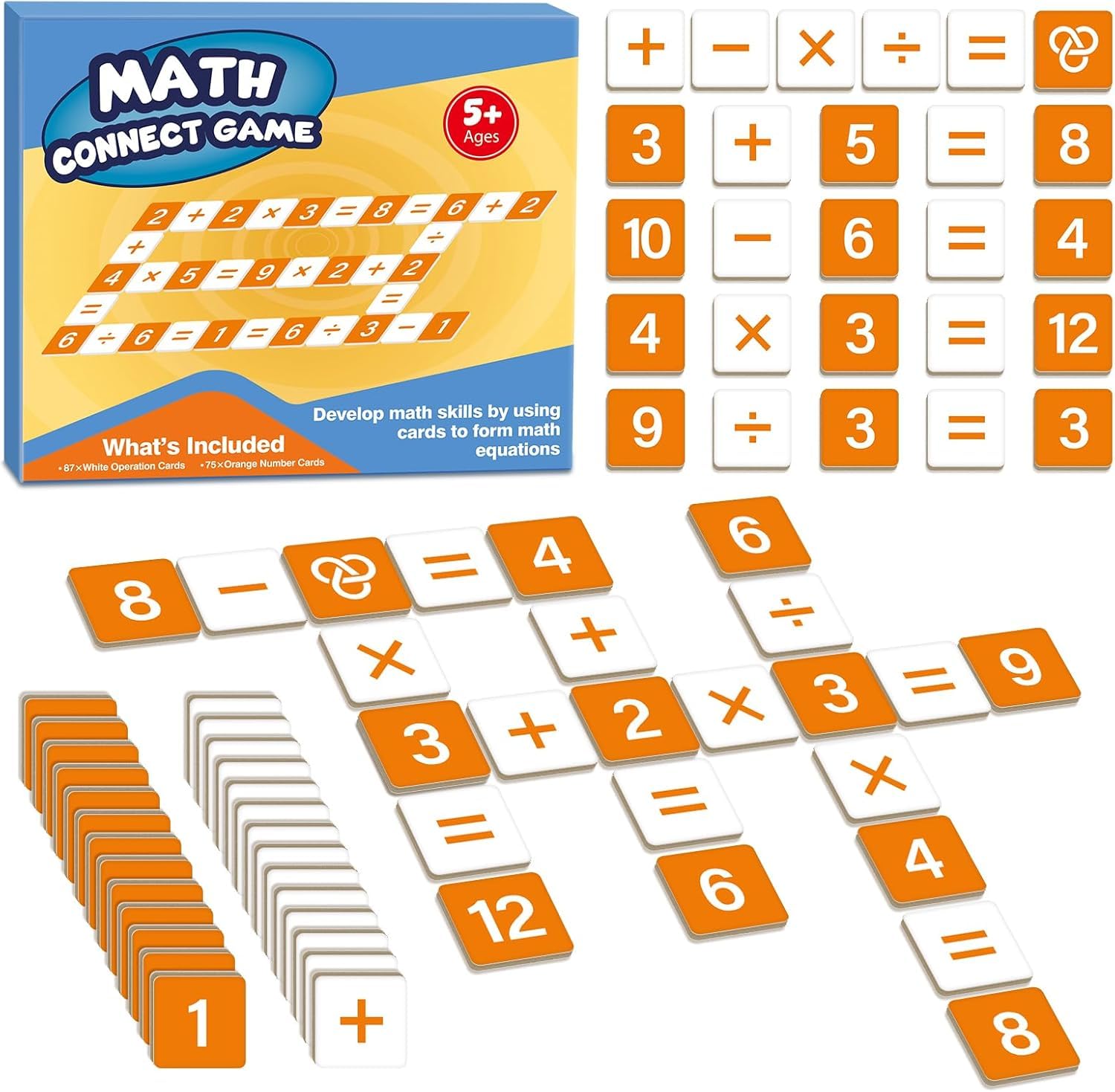 HugHush Math Games,Math Manipulatives,Addition Subtraction Multiplication Division Learning Games,Number Flash Cards,Card Board Games,Math Toys,Travel Games,Classroom Must Haves Learning Activities