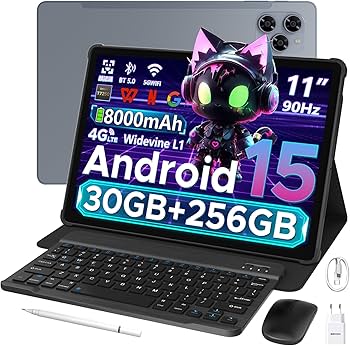 Android 15 タブレット 11インチ 32GB+256GB+2TB拡張 Amazon.com : Android 15 Tablet with Keyboard, 26GB RAM, 256GB ROM