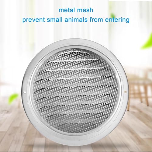 Miniatura 5 de Tapa redonda de ventilación de acero inoxidable resistente al viento, tapa de escape de campana extractora, rejilla con lumbreras, para ventilación