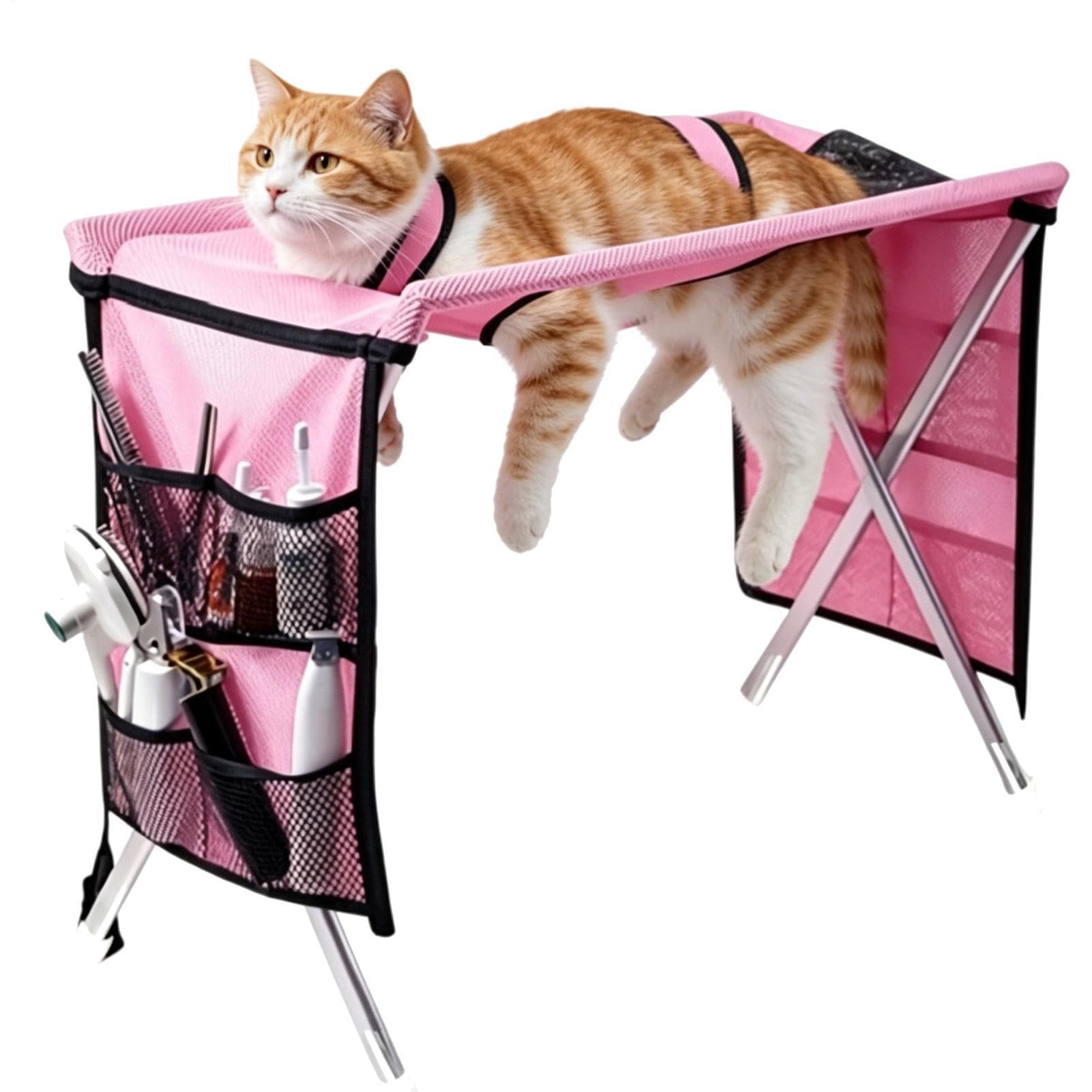 Hamaca De Aseo Para Mascotas Arnés Para Gatos Para Corte En Mesa Con | Hamaca Para Corte Uñas Para hogar, interior, veterinario, post-paseo, apartamento, baño y