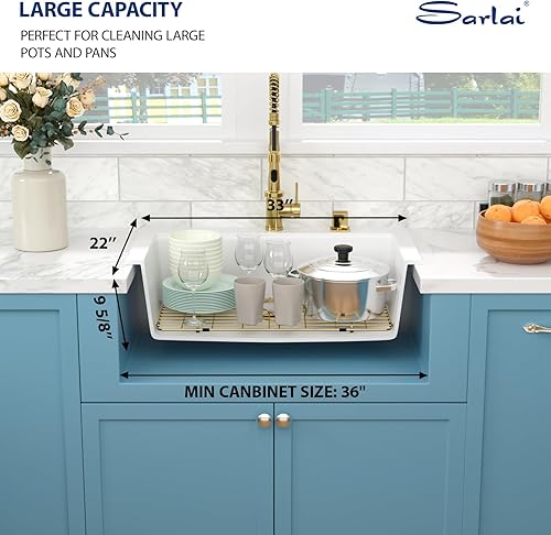 Miniatura 146 de Sarlai Fregadero de cocina negro de 18 x 18 pulgadas, fregadero de estación de trabajo de preparación de barra de 18 x 18 pulgadas, fregadero
