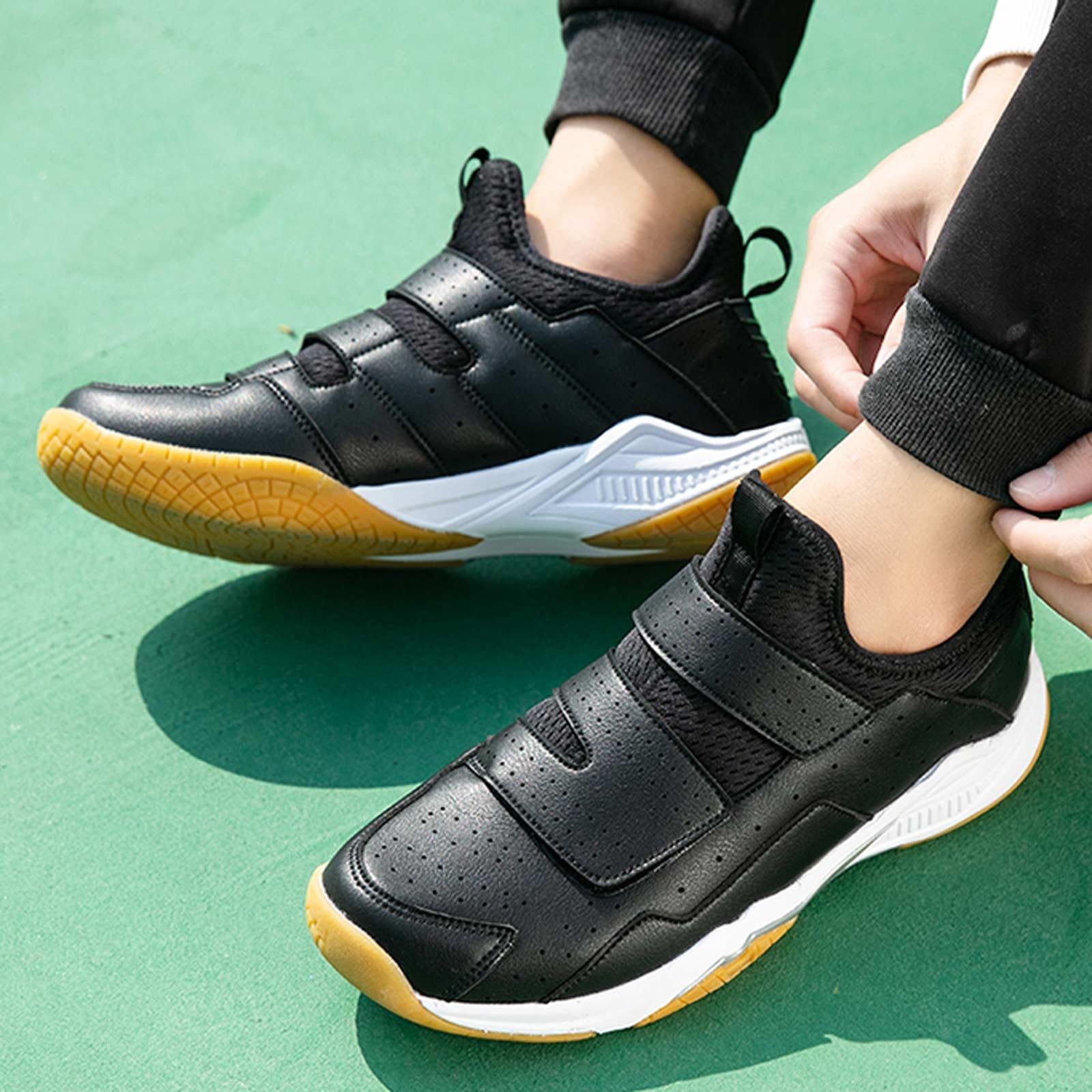 Professionelle Fechtschuhe Trainingsschuhe for Jungen Und Mädchen Im Wettkampf Jugend-Foil-Sportschuhe (Dicke : Black, Size : 43)