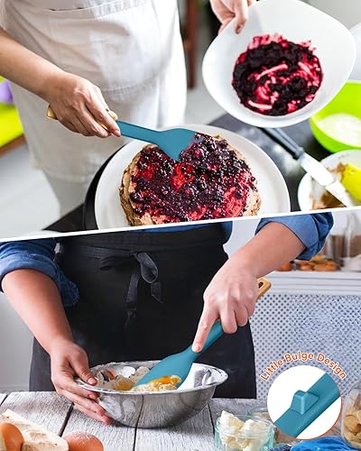 Miniatura 6 de Cuchara de cocina y raspador para utensilios de cocina antiadherentes, ideal para cocinar y servir silicona mate duradera sin BPA, cuchara