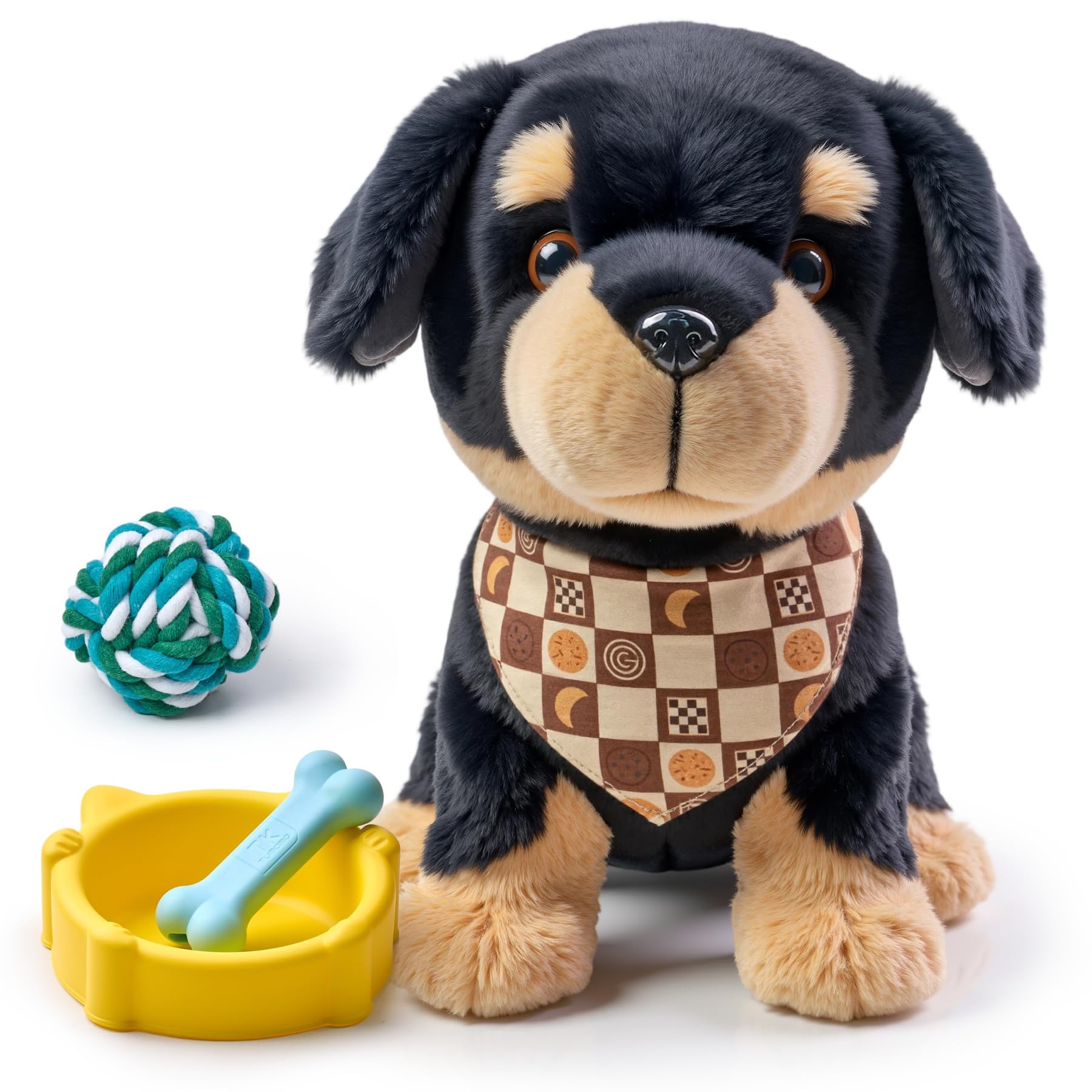 OR OR TU Perro Juguete Que Anda y Ladra y Lame con Control por Voz | Rottweiler, Canta, Ladra, Camina y se Sienta; Material Hipoalergénico; para Niños a partir de 2 Años, Regalo