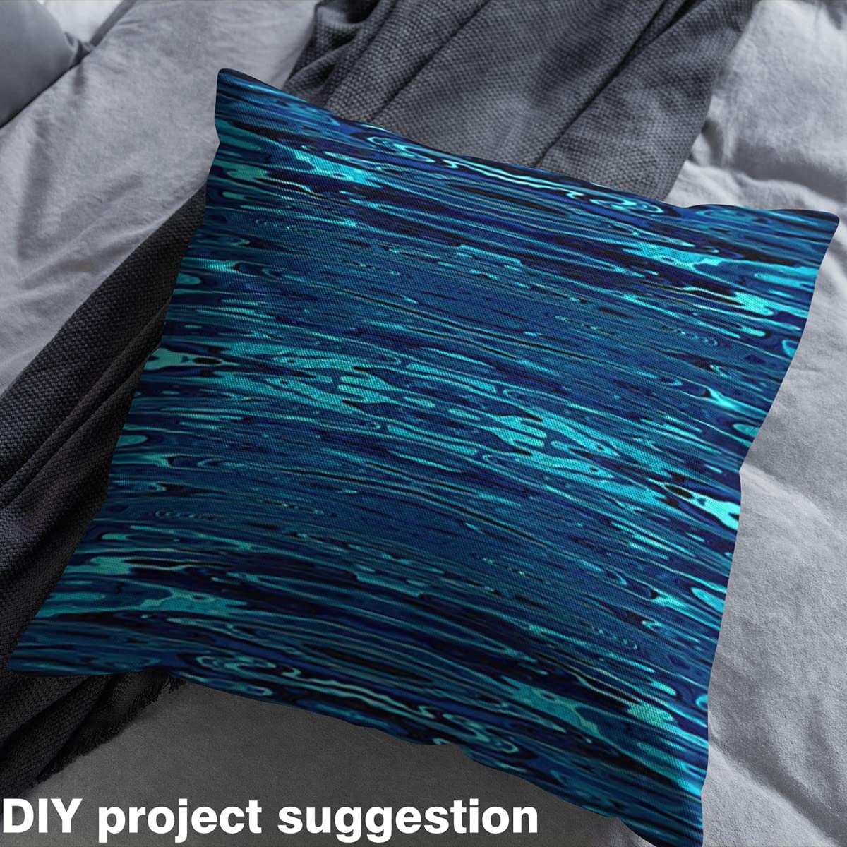 Water Fabric by The Yard,Chic Striped Line Upholstery Fabric for Chairs,Modern Marble Waterproof Outdoor Fabric,10 Yards,(L920*W150cm) Blue - Image 4