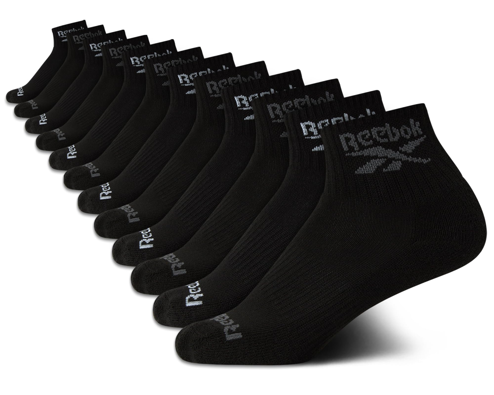 Reebok Gepolsterte Komfortsocken für Jungen mit verstärkter Ferse und Zehe, 12 Stück
