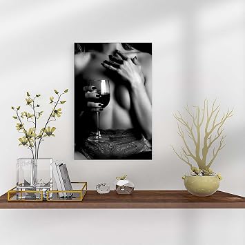9W Sexy Women Photography Feminist Canvas Poster Art Print Vintage Fashion Luxury Black And White Girly Wall Art Decor For Bedroom Living Room Aesthetic Wall Decor