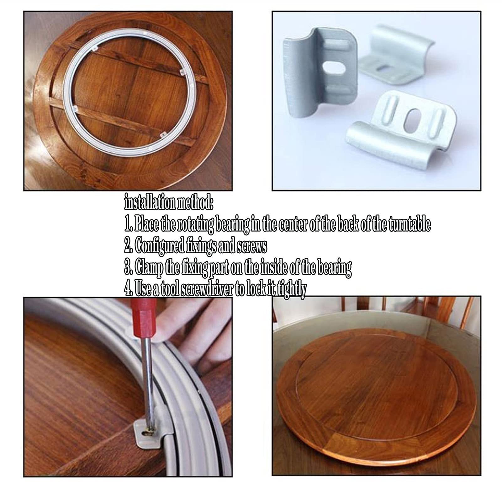 Rodamientos de placa giratoria de acero inoxidable de 16, 24 pulgadas, placa giratoria de mesa con rodamientos de alta resistencia, placa giratoria redonda orbital, aumenta el área de fijaci