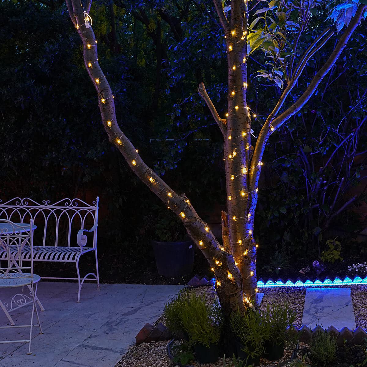 Genérico Światła LED ConnectGo? Firefly Wire Lights - Srebrny kabel - Wtyczka LED o ciepłej bieli (5 m, bez wtyczki) (z wtyczką: 30 m)