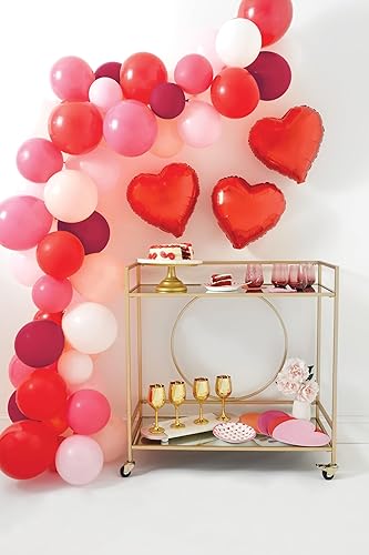 Miniatura 2 de C.R. Gibson CBGM-25403 Kit de arco de guirnalda de globos con todo mi corazón, kit de arco de globos de 16 pies, más de 60 globos rojos, rosas y