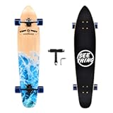 seething 42 Inch Longboard Skateboard Complete Cruiser Pintail&comma;The Original Artisan Maple Skateboard Cruiser Pintail for Cruising&comma; Carving&comma; Free-Style and Downhill