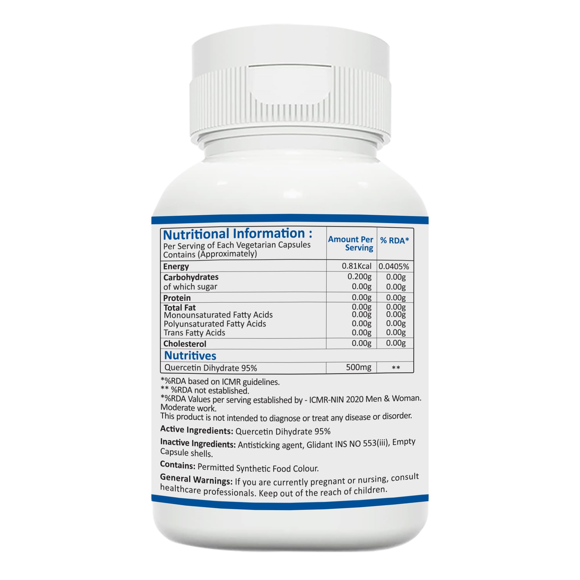 Immunobasics Quercetin - 500 mg - Immune Support, Cellular Health & Heart Health - Antioxidant Supplement - Gluten Free & Non-GMO - 60 veg Capsules