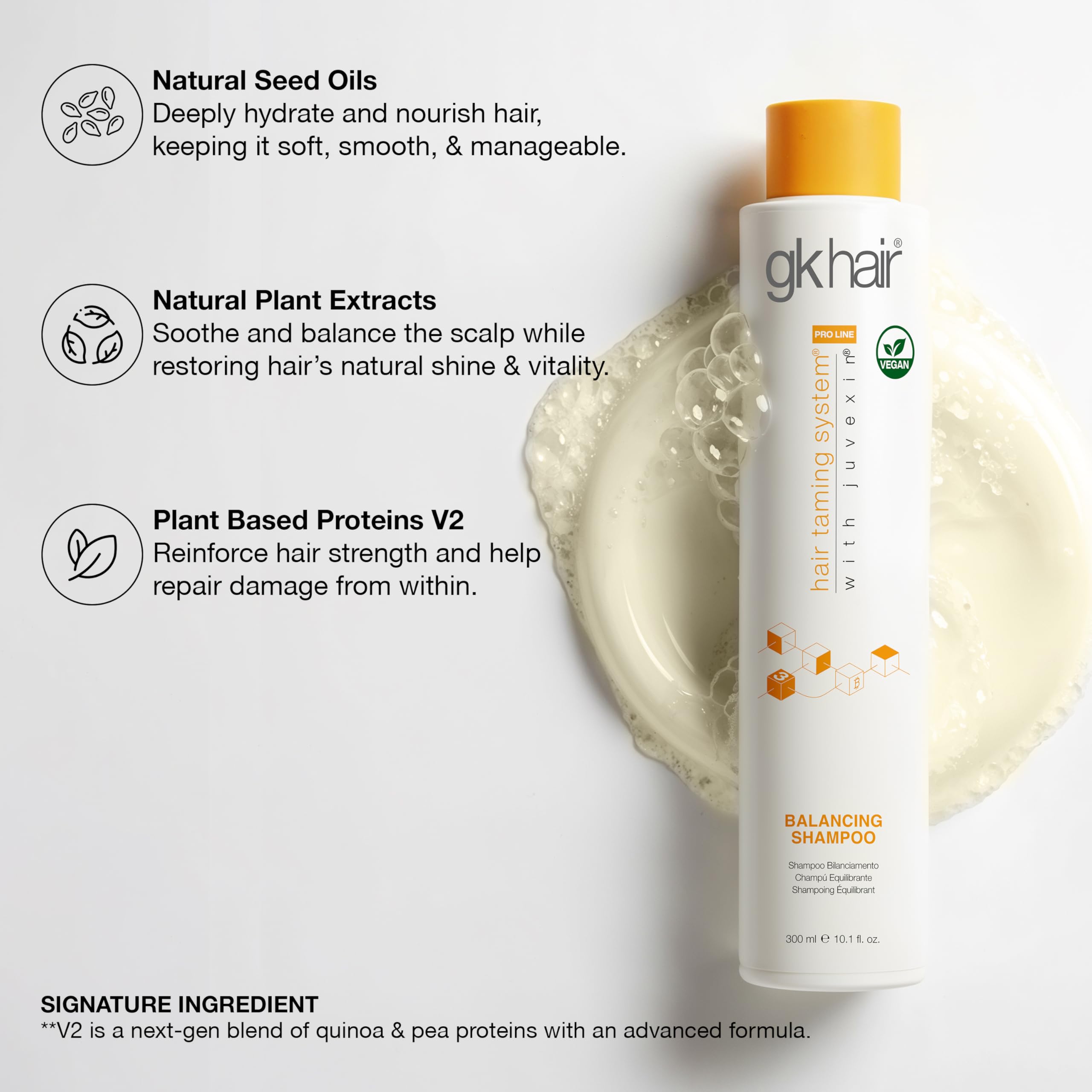 GK Hair Global Keratin Balancing Shampoo And Conditioner 300ml For Oily Hair For Women Hair Restores Scalp pH Level - Sulfate And Paraben Free 4