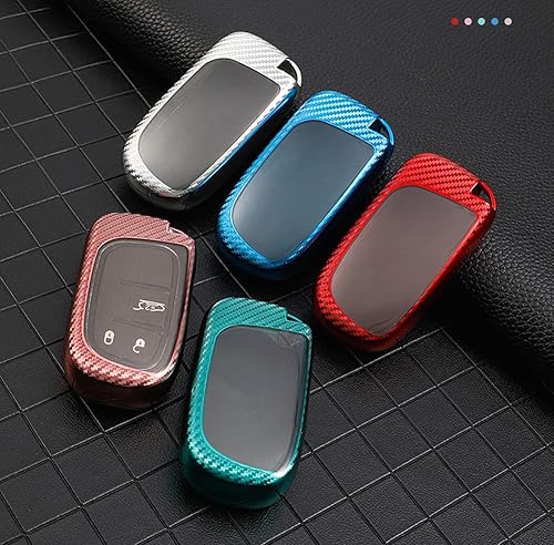 Miniatura 6 de MAXMILO Funda de fibra de carbono de TPU suave para Jeep Grand Cherokee Wrangler Compass Cherokee Renegade Patriot Grand Comander Key Fob funda