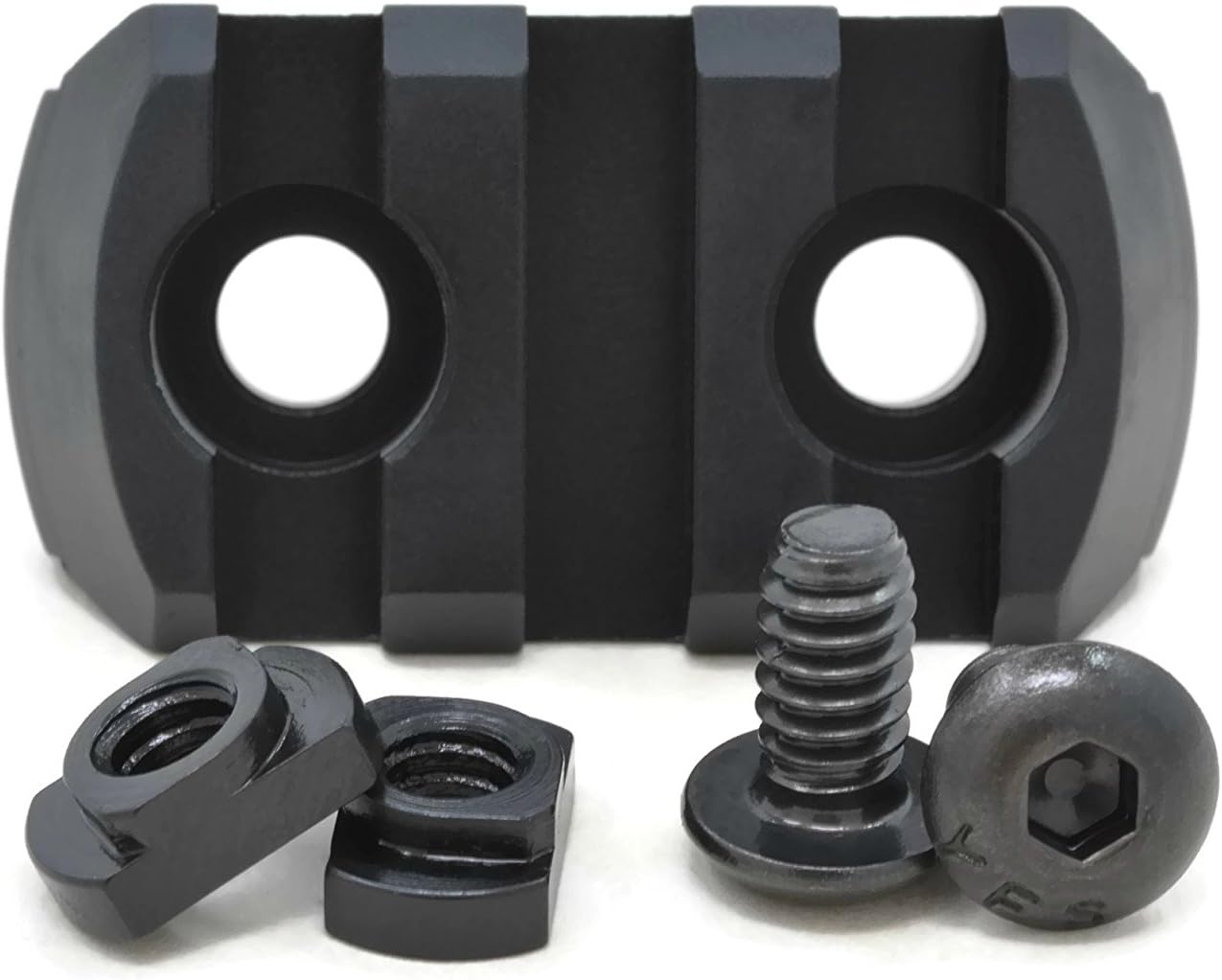 STNGR USA 3-Slot M-LOK Aluminum Picatinny Rail Section Accessory - Proudly Made in USA - Includes 2 T-Nuts & 2 Screws