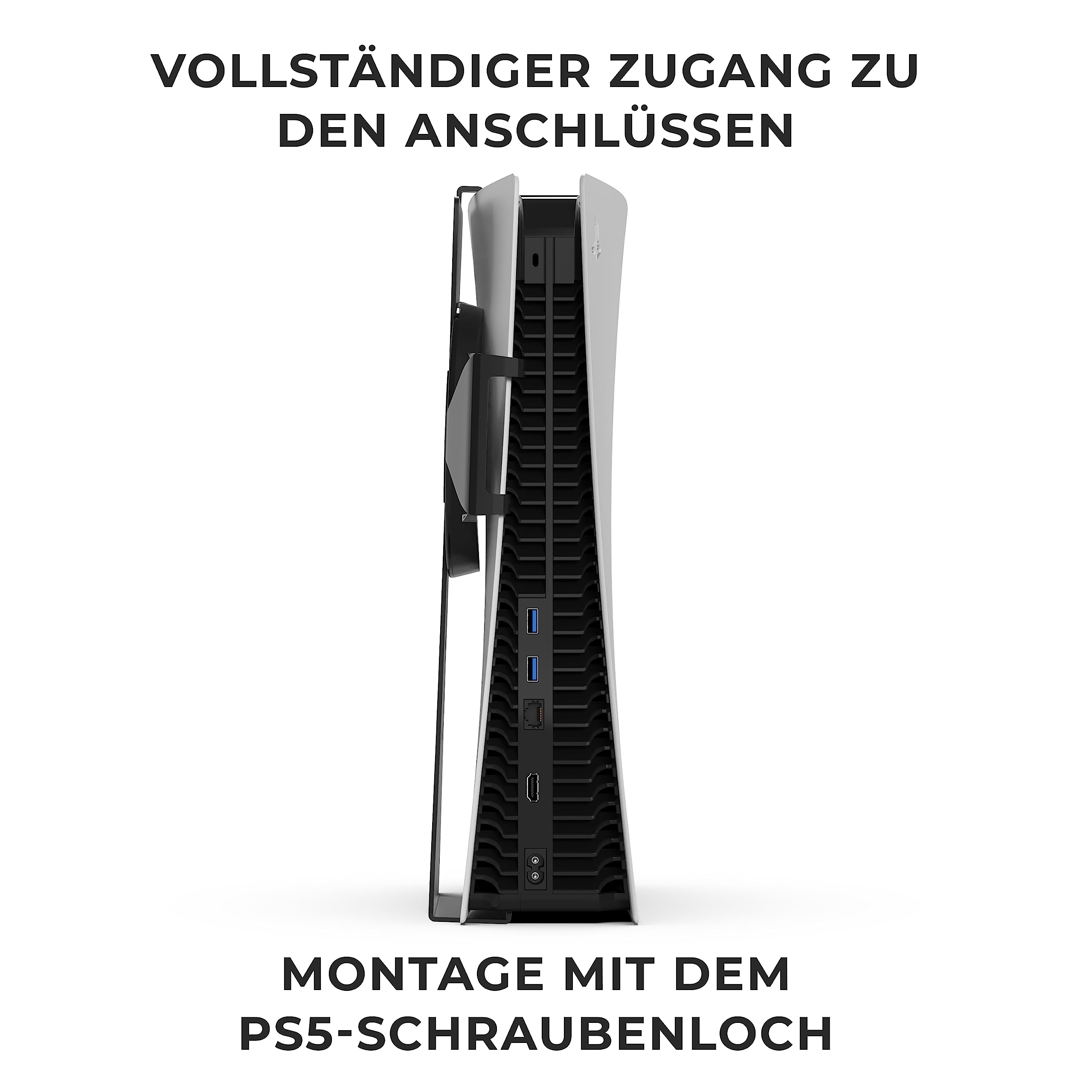 HumanCentric Wandhalterung kompatibel mit der originalen Fat PS5, Metallhalterung für die FAT PlayStation 5, Halterung für Disc- und Digital-Versionen, nicht kompatibel mit PS5 Slim oder Pro