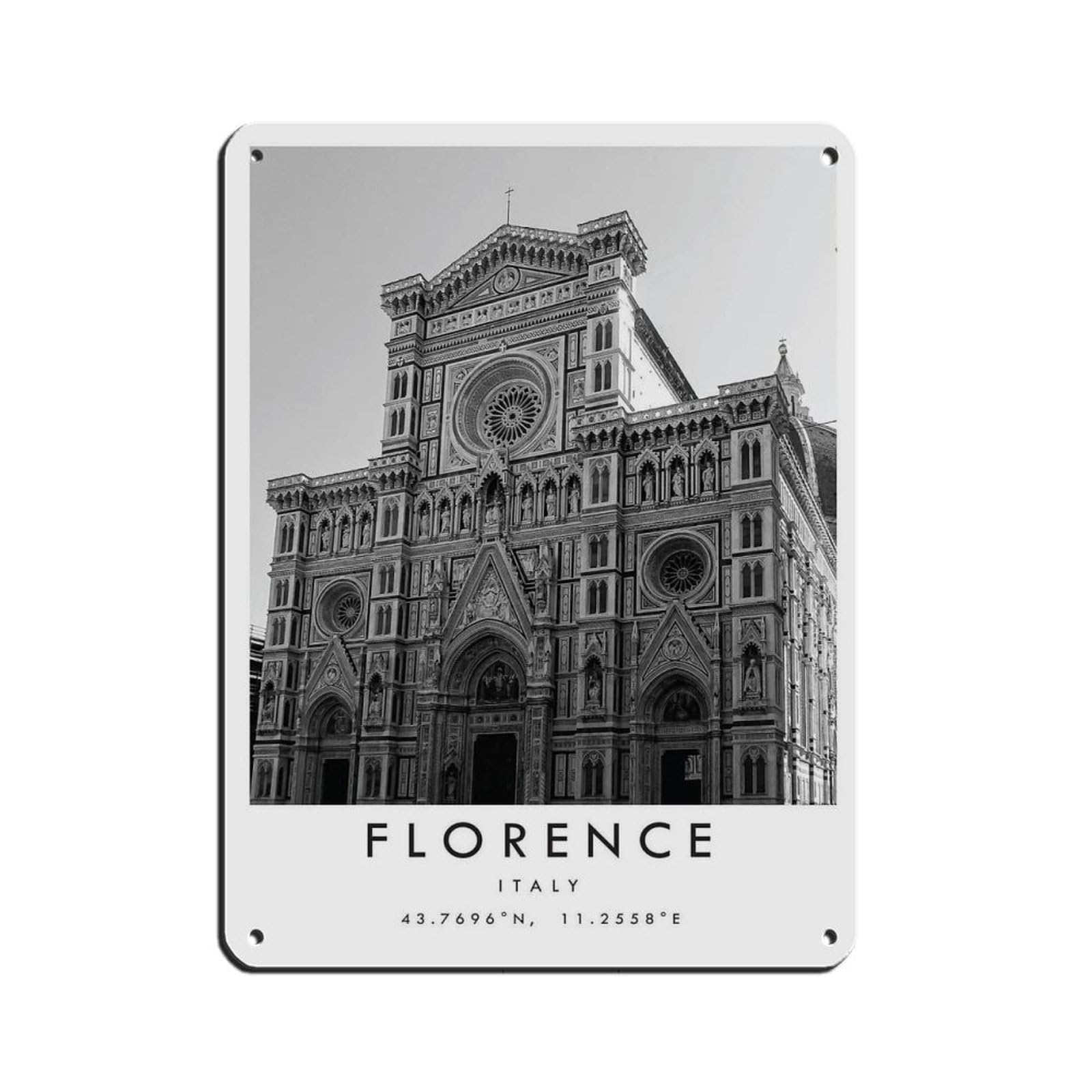 Florence Travel, Italy Poster Poster Tin Sign Vintage Metal Pub Club Cafe Bar Home Wall Art Decoration Poster Retro 12x16inch(30x40cm)