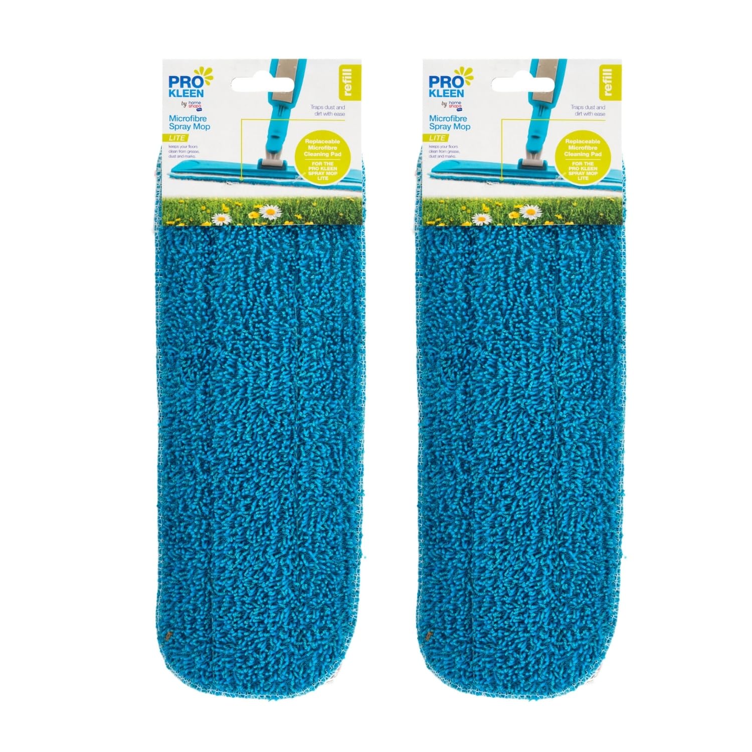 Homeshopa.com 2 Pack Replacement Mop Pad Homeshopa Microfibre Wet Dry Kitchen Floor Cleaning Mop, 360°Rotatable Dust Mop For Laminate Hardwood Vinyl Ceramic Tiles Floor