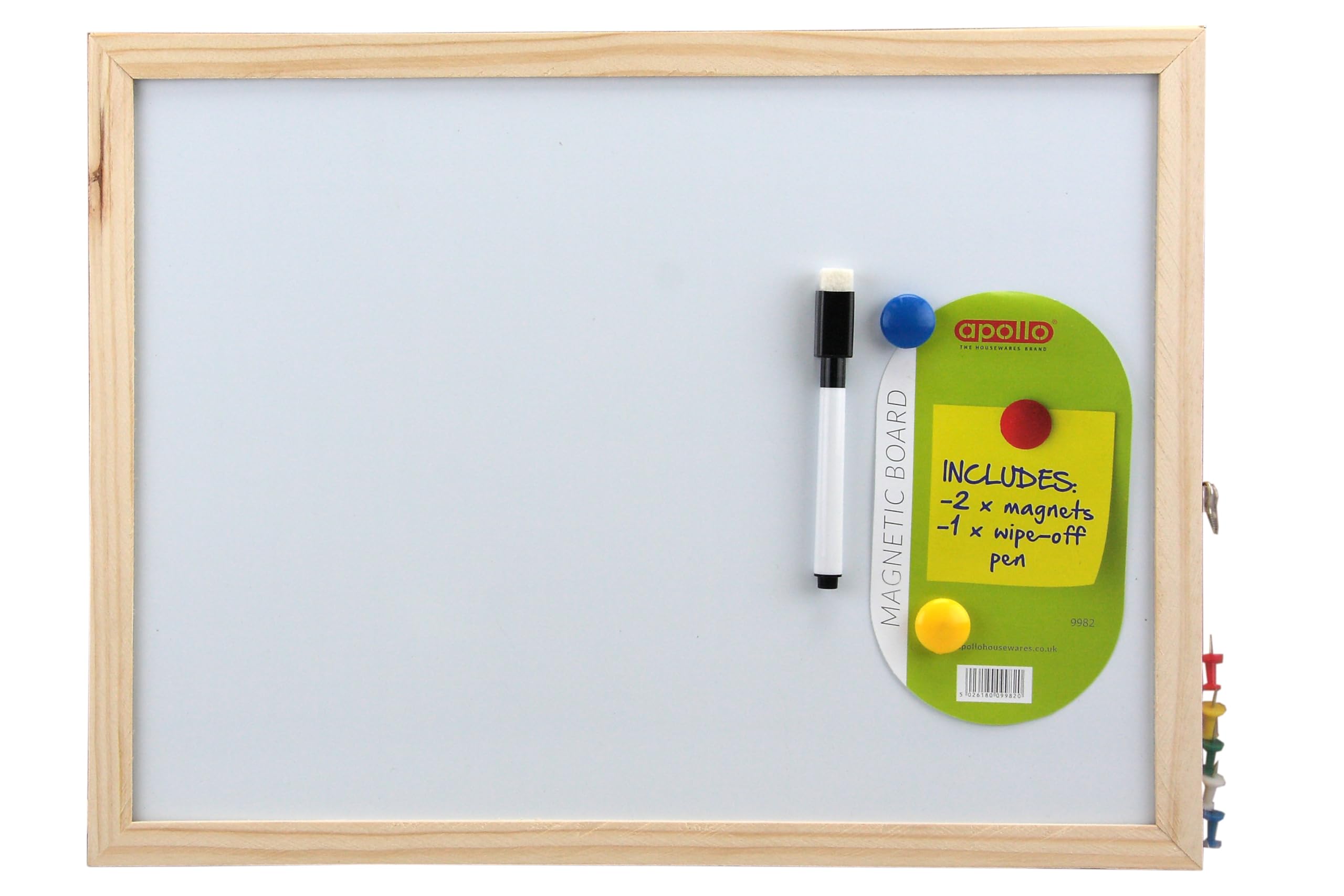 APOLLO Memo Board Magnet Pen, White, 40 x 30 cm