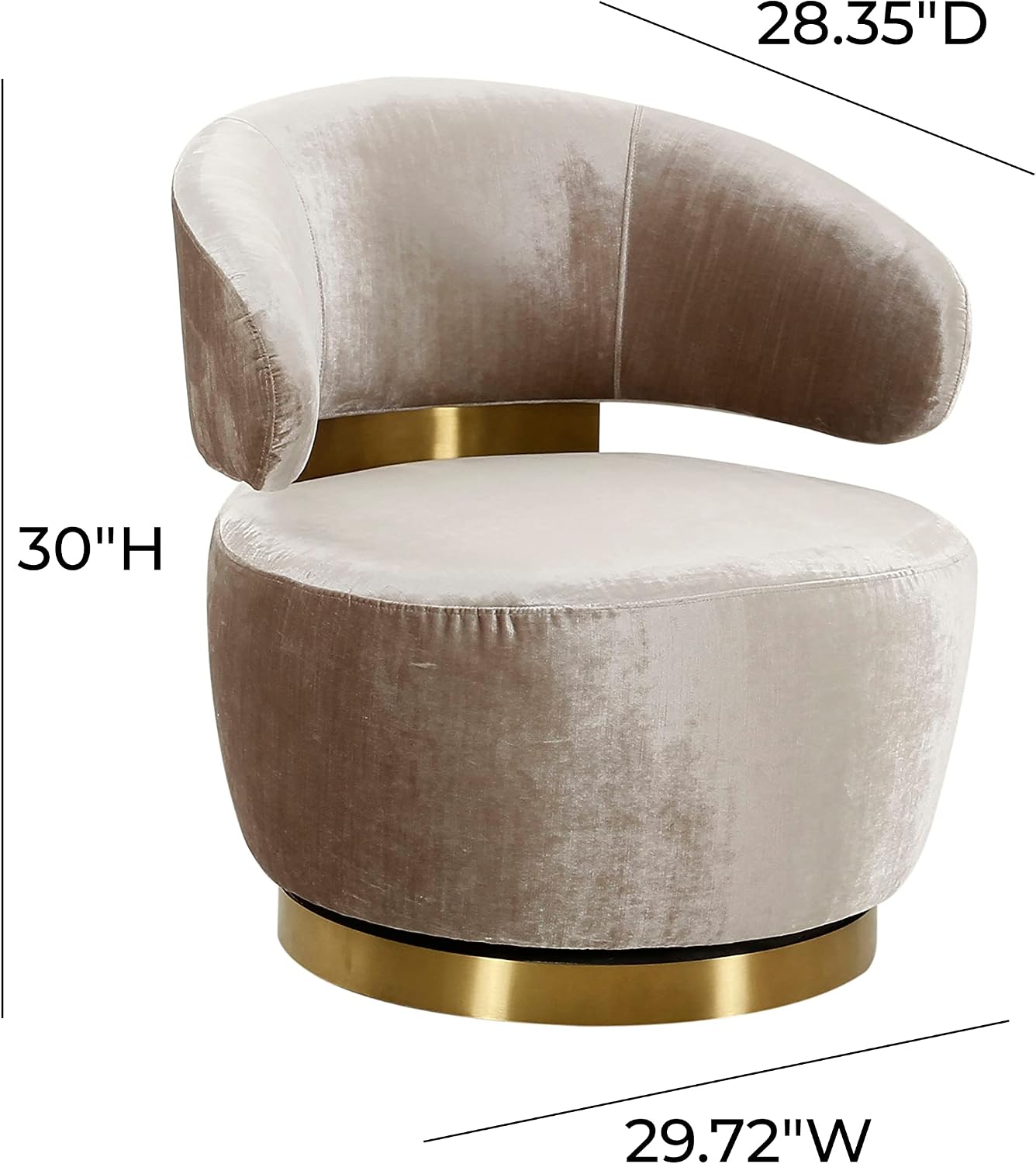 Tov Furniture Austin Upholstered Swivel Chair (Champagne)