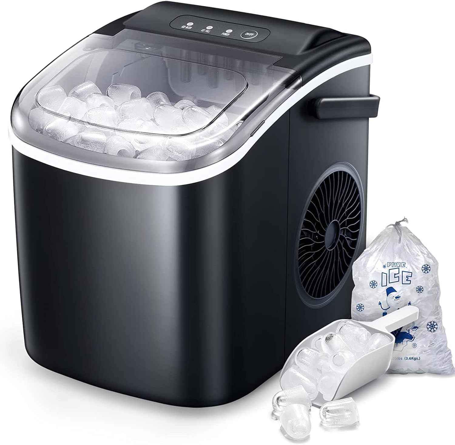 Countertop Ice Maker, SelfCleaning Portable Ice Maker Machine with Handle, 9 Bullet