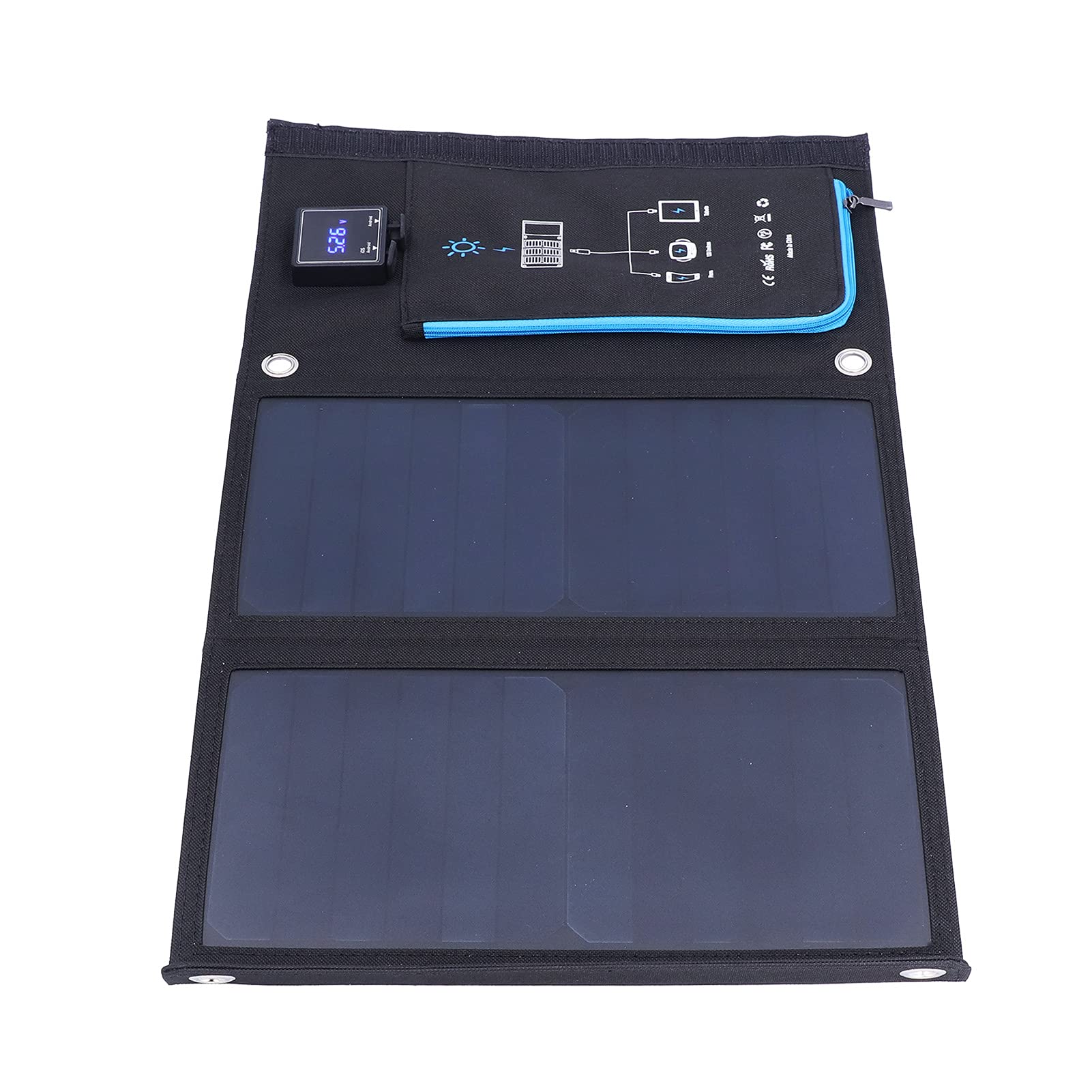 Fafeicy Borsa con Pannello Solare Power Bank Portatile 15W,