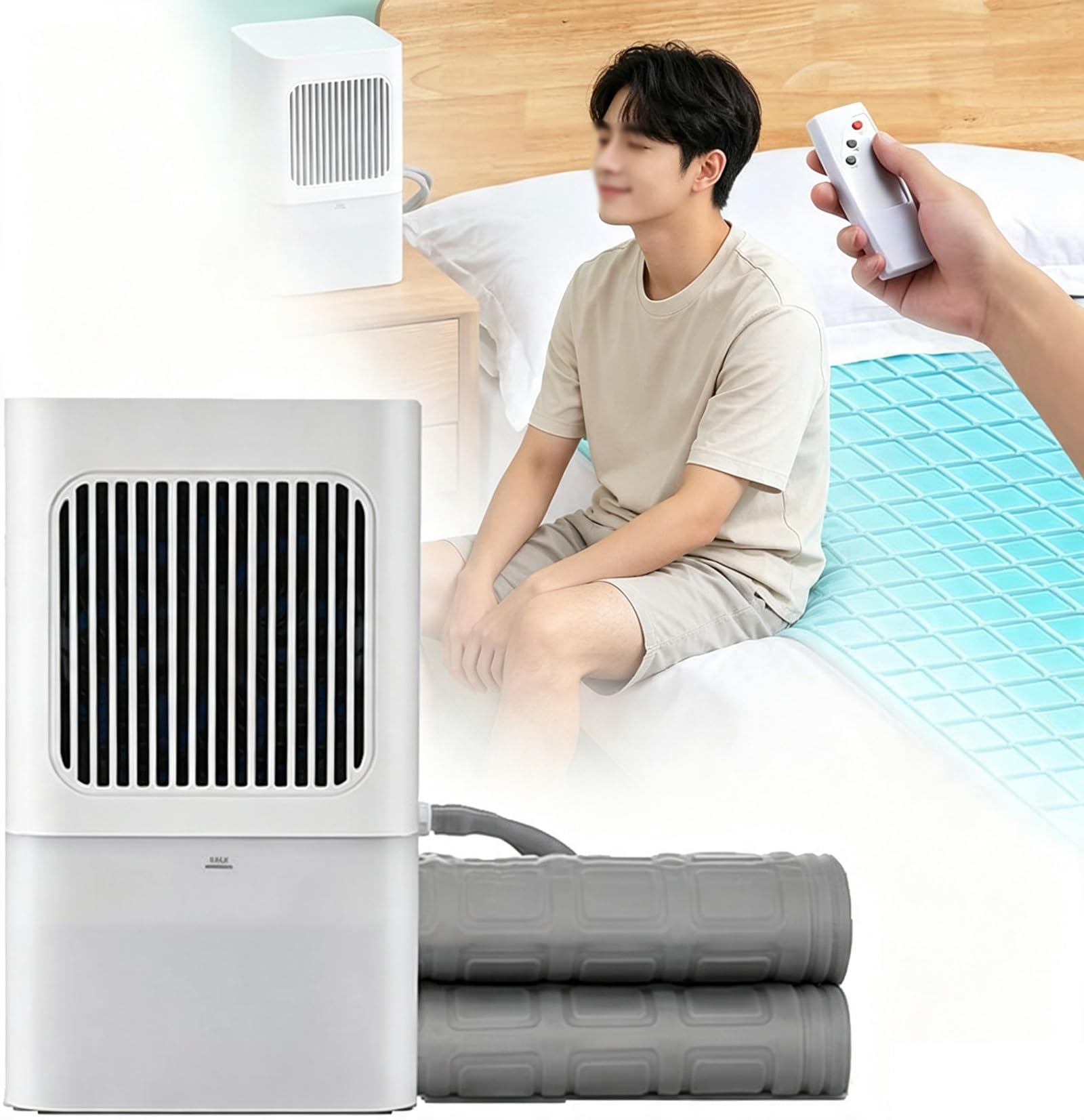 Water Cooled Mattress Topper -with Remote Control, 3 Cooling Levels Adjustable, Single & Dual Size Cooling Mattress Pad, For Hot Sleeper And Night Sweat(70x160cm)