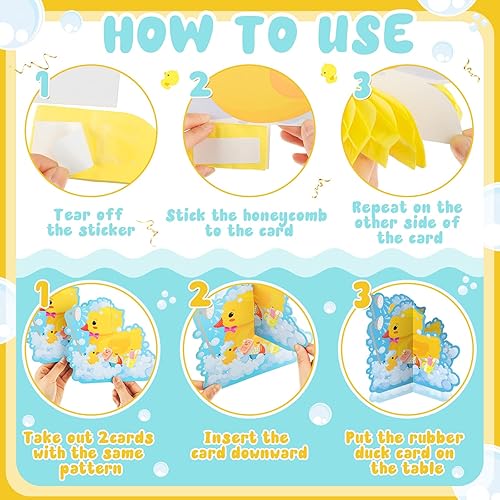 Miniatura 7 de Teling 12 piezas de decoraciones de cumpleaños de pato, centros de mesa de pato de 6 pulgadas, suministros de fiesta temática de pato para niños,