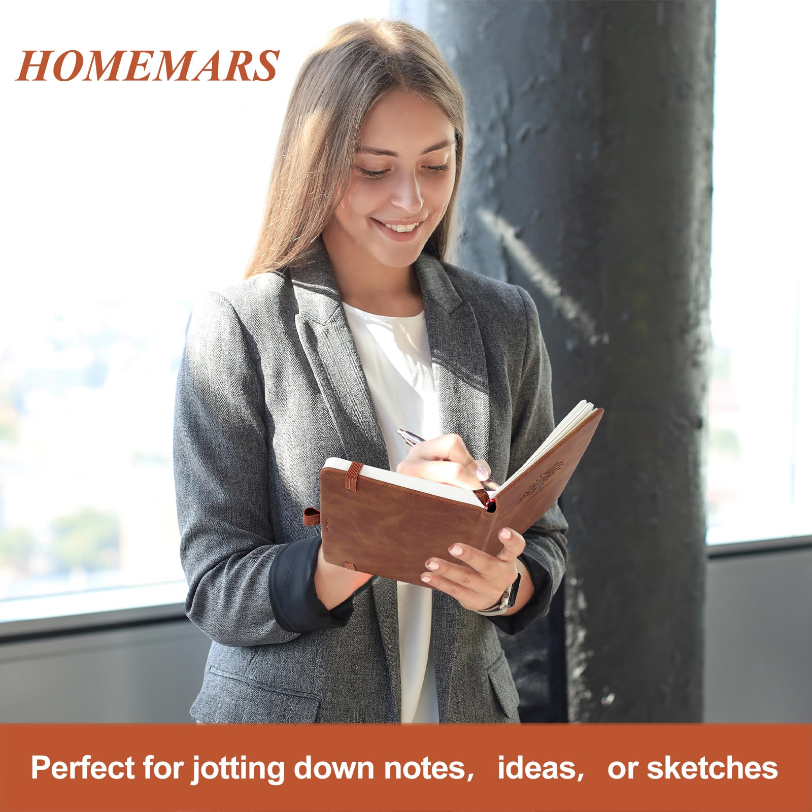 Taccuini A6 Con Copertina In Pelle - Confezione Da 3, Pagine Puntinate, 192 Pagine, Ideali Per Appunti, Diari E Viaggi, Colori Marrone, Verde, Blu - Foto 7