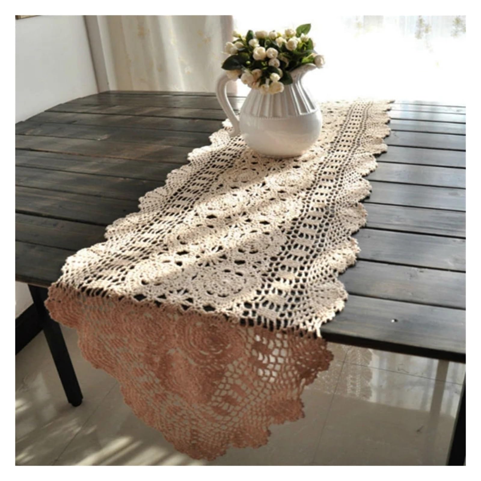 Table Runner Table Runners Crochet Vintage Hand Crocheted Home Decor for Living Room Dresser Scarfs(40X120CM)