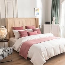 Pink Bed Scarf Wave Pattern Bed Runner Bed Throw Soft Bedspread Bedding Cover Towel Protection for Home Decor Hotel Wedding 45x180cm