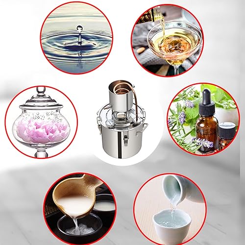 Miniatura 6 de oiakus Moonshine Still, destilador de alcohol de 21 L, olla de destilación de acero inoxidable, tubo de cobre, kit de preparación de vino para el