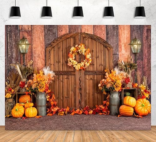 Miniatura 5 de Fondo de Acción de Gracias de otoño de 7 x 5 pies, telón de fondo de fotos de Acción de Gracias, otoño, calabaza, parche, fondo, cosecha, granero,