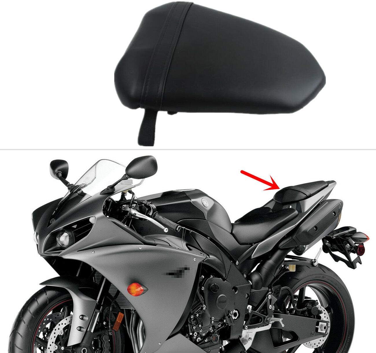 Green-L Black Rear Passenger Pillion Seat Fit for Yamaha YZF R1 2007-2008